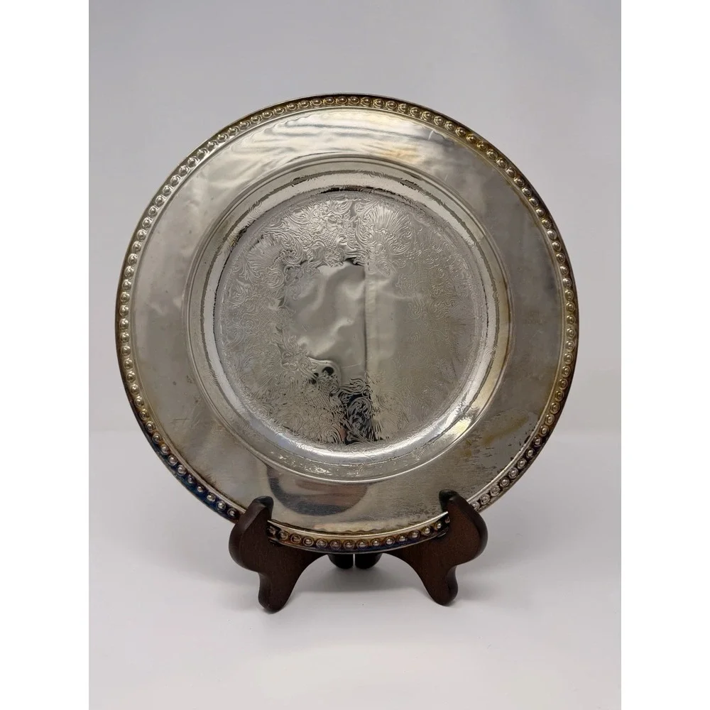 Vintage Wm. Rogers IS Silverplate Serving Tray 10